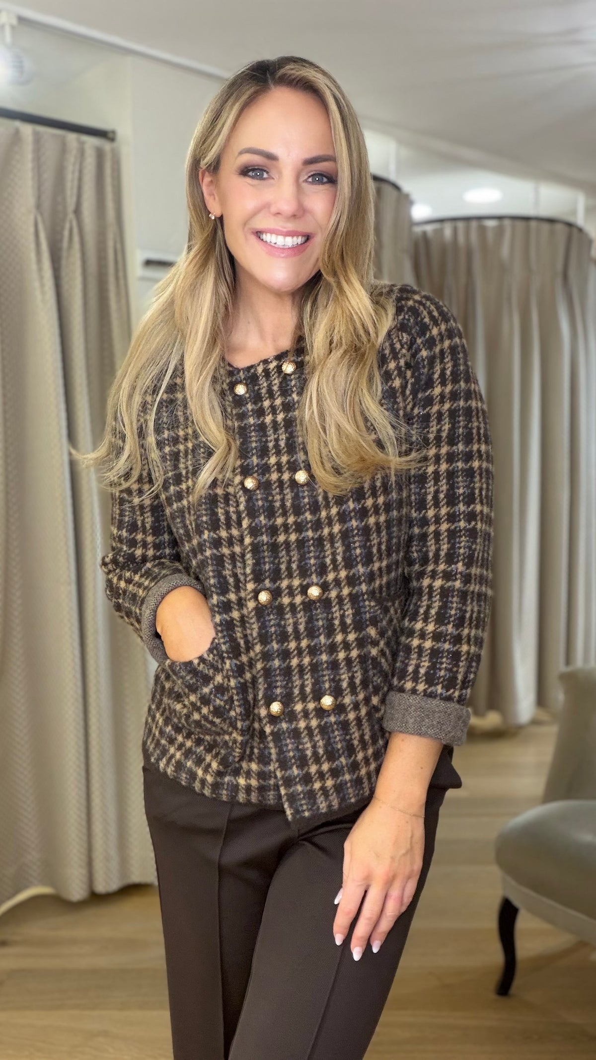 Molly Bracken Knitted Jacket Chocolate EF1682EN