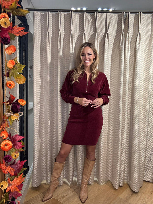 K Design B838 Burgundy Dress