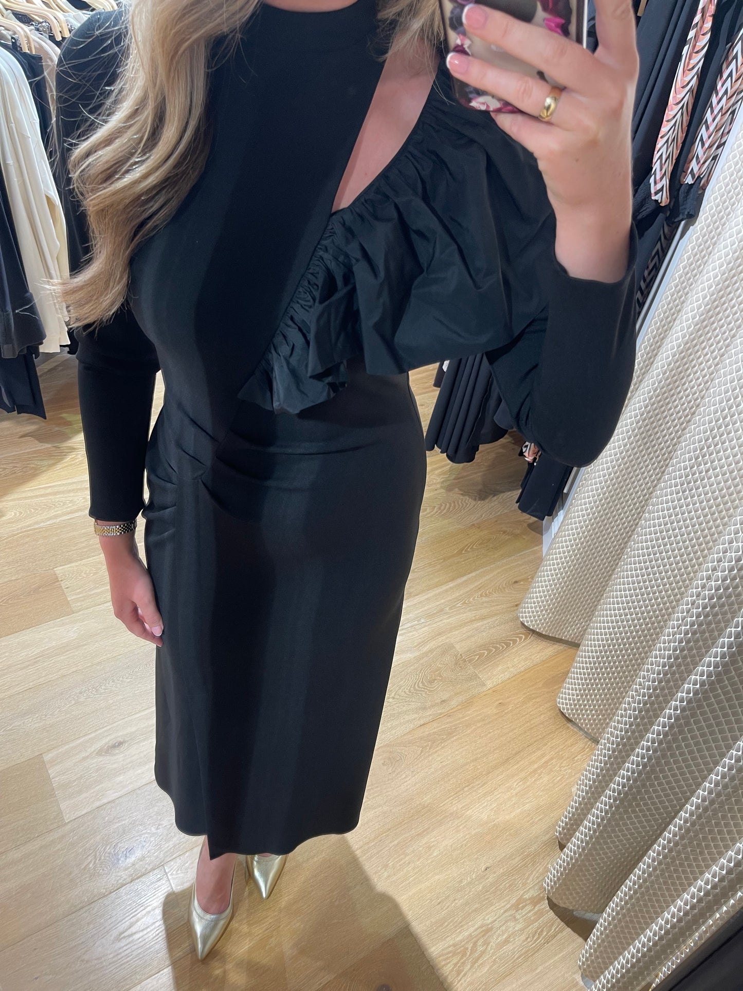 Kameya Black Ruched Dress