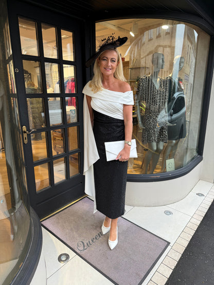 John Charles 29244 Black and Ivory Dress