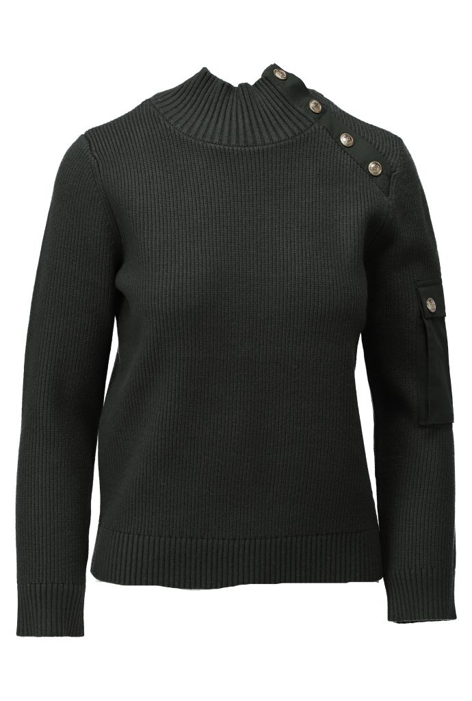 K Design B841 Sweater with buttoned Collar