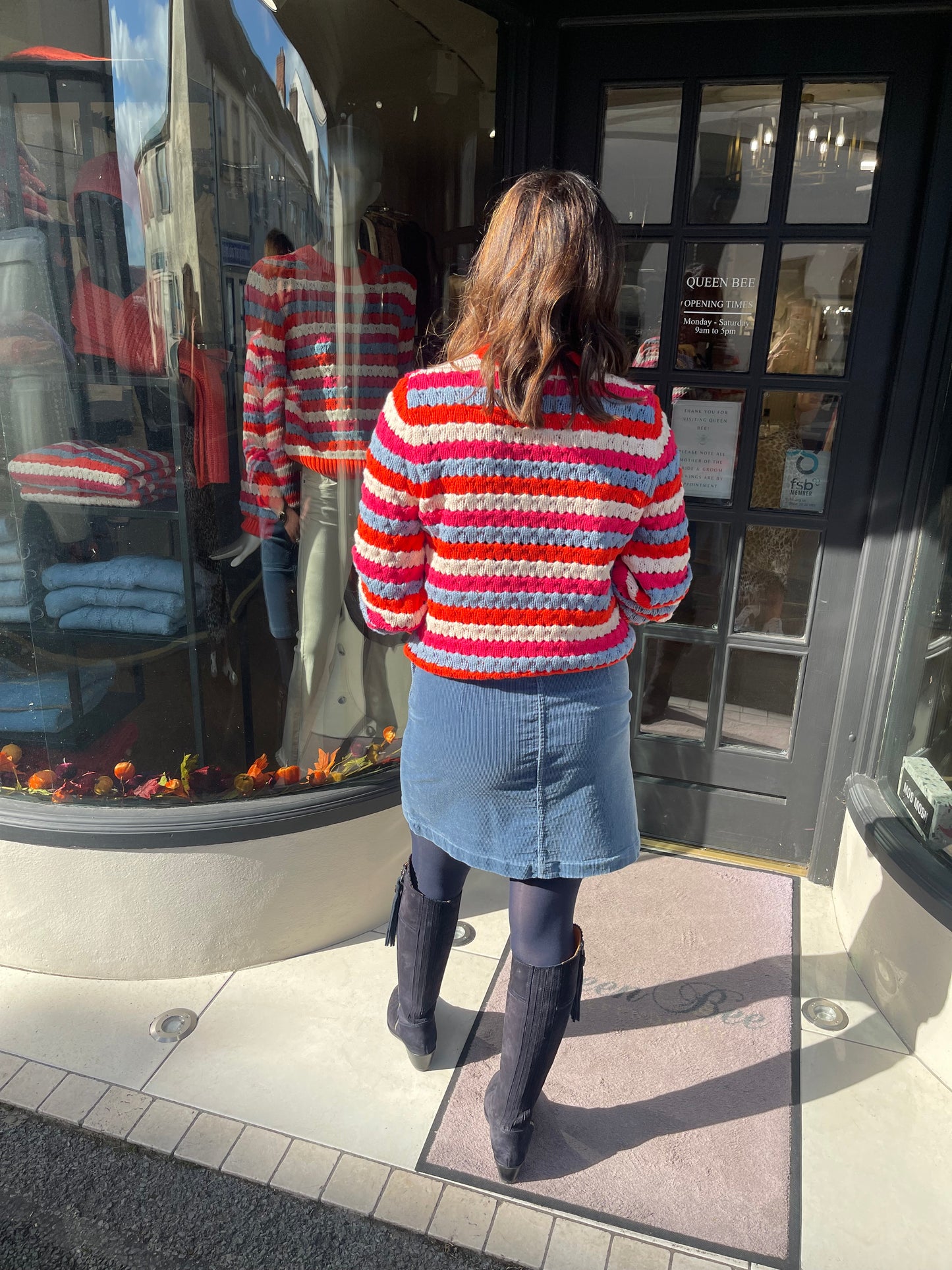 Garcia Scarlet Flame Striped Knit Sweater