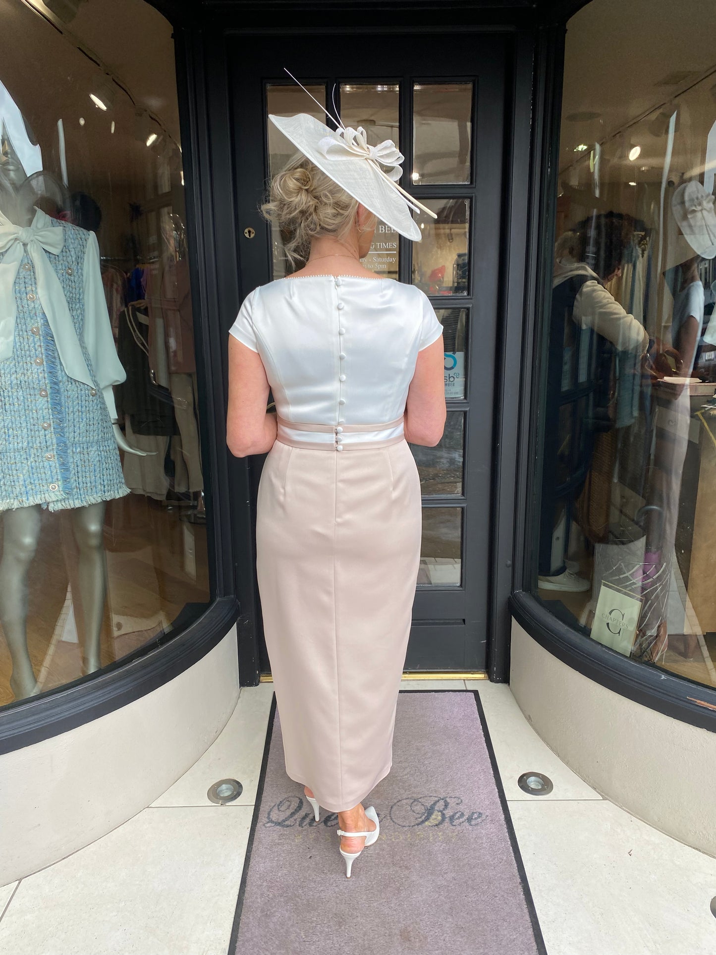 Anoola D449 Ivory and Mink Dress