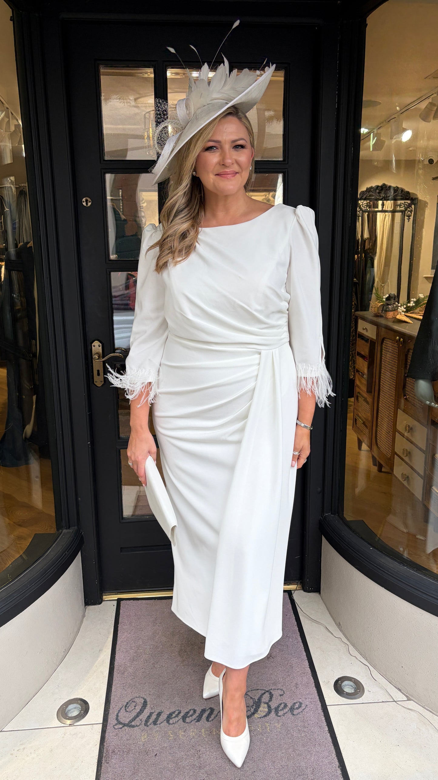 Couture Club 9G249 Ivory Ruched Dress