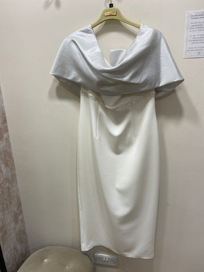 Anoola D420 Blue & ivory Silver Bow Dress