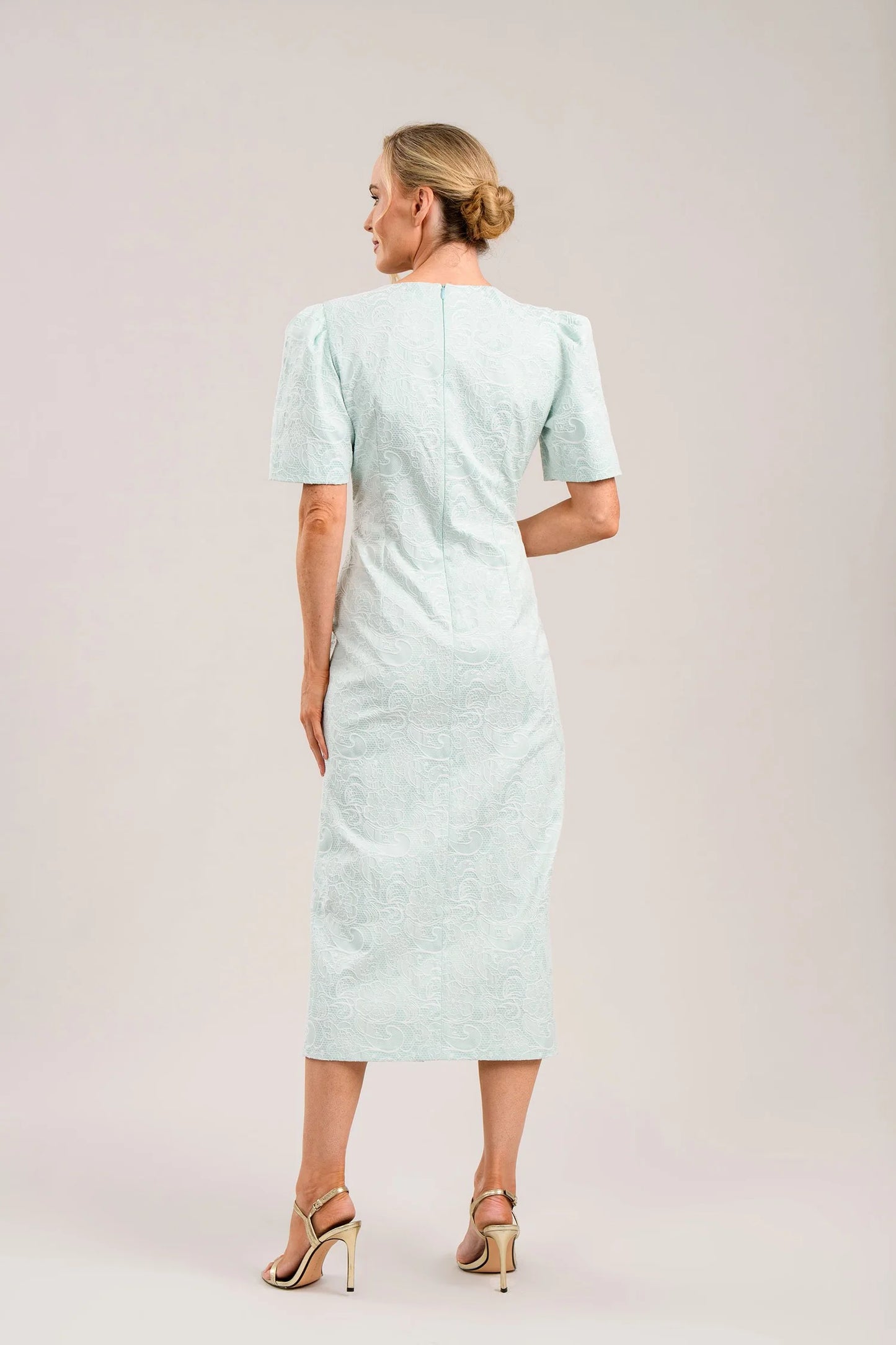Caroline Kilkenny Carrie Mint Jacquard Dress