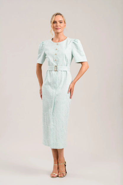 Caroline Kilkenny Carrie Mint Jacquard Dress