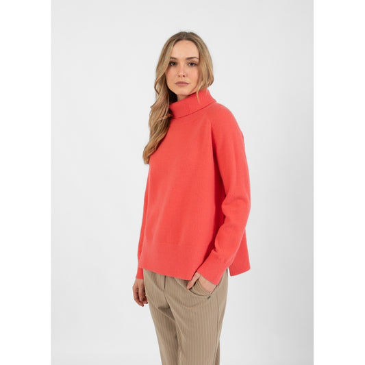 Coster Hot Coral Polo Neck Sweater