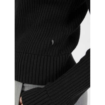 Coster Black Knit Jumper with Button Shoulder Detail 244-2406