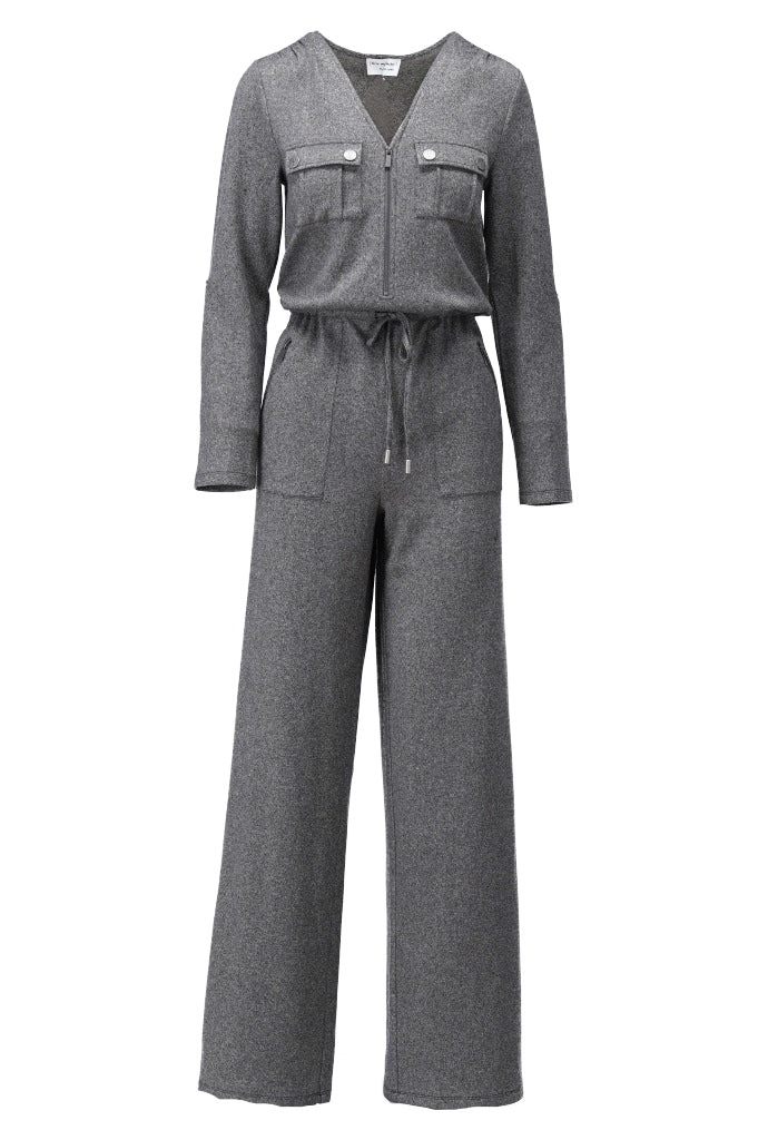 K Design D417L Grey Speckle Jumpsuit