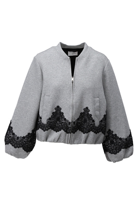 K Design D504L Grey & Black Lace Bomber
