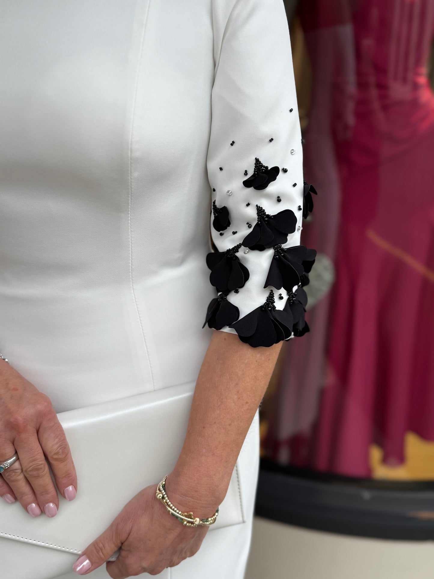 John Charles 29314 Black/Ivory Midi Dress