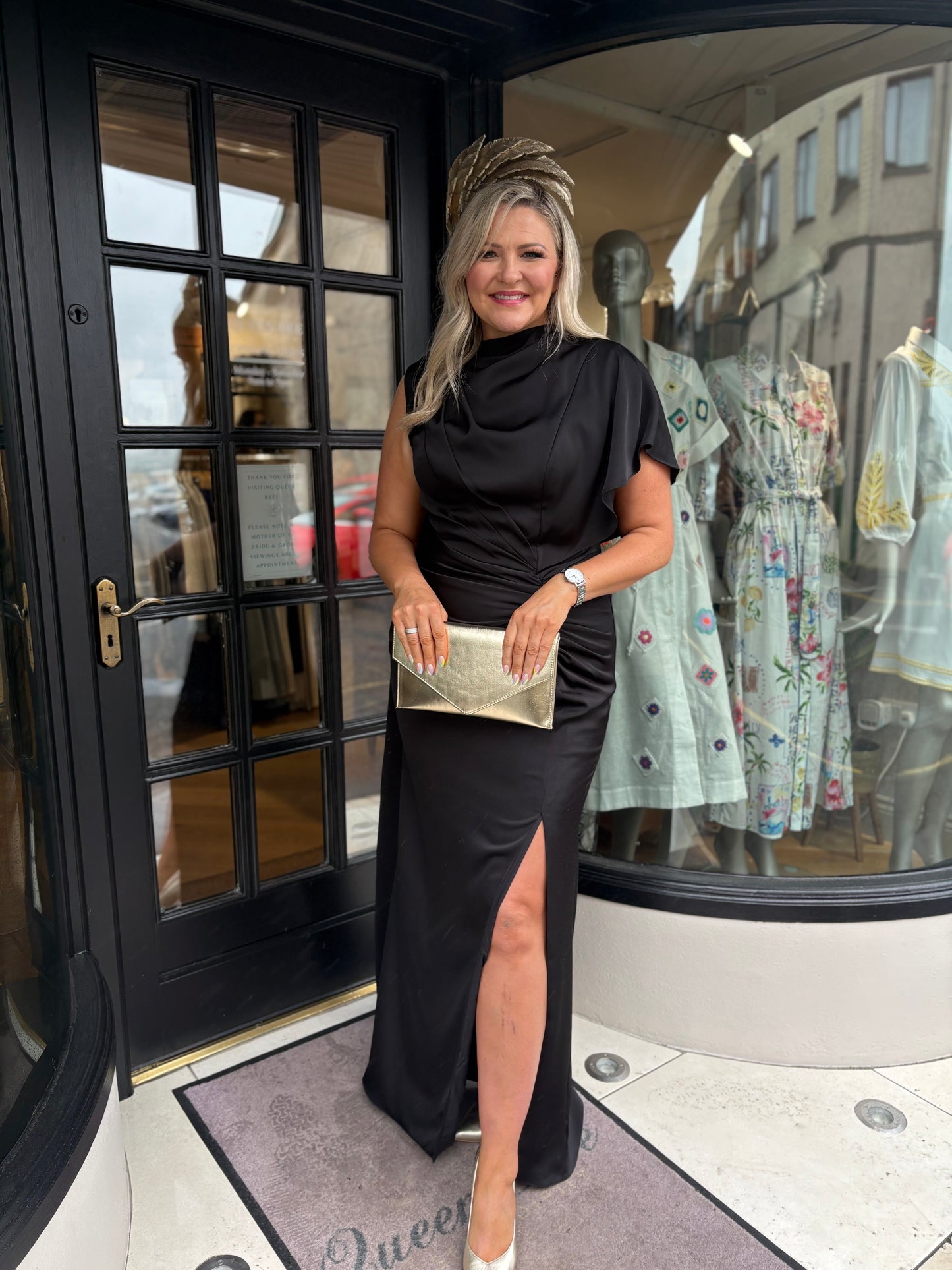 Maisonel ME3226 Black Cowl Neck Dress