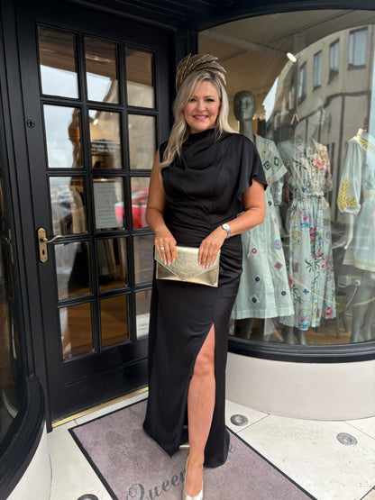 Maisonel ME3226 Black Cowl Neck Dress