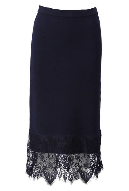 K Design D839L Black Knit Lace Skirt