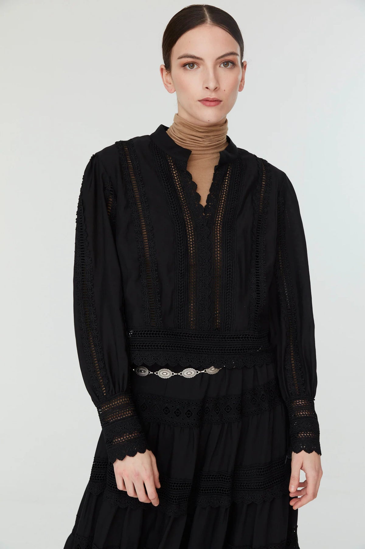 Jovonna Justina Black Blouse