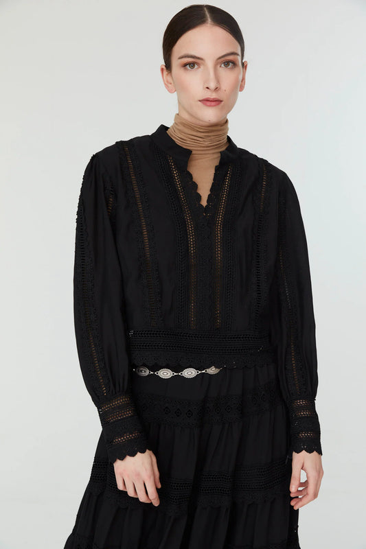 Jovonna Justina Black Blouse