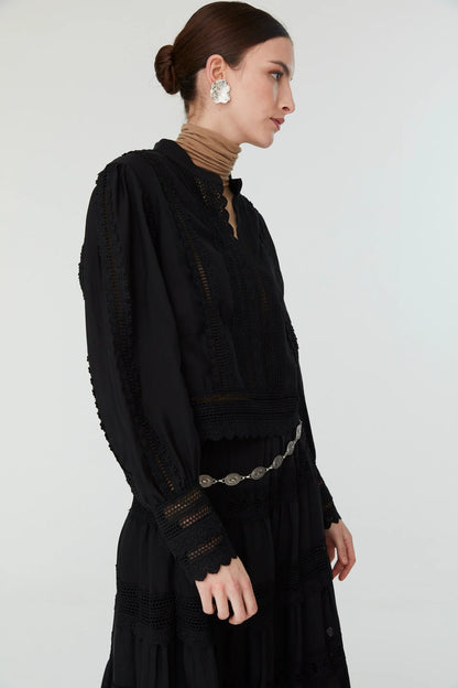 Jovonna Justina Black Blouse