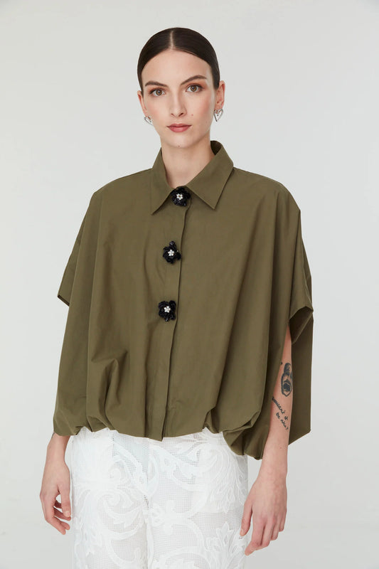 Jovonna Livia Olive Green  Blouse