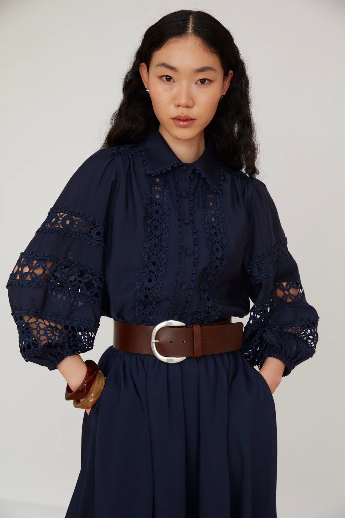 Jovonna Imani Navy Blouse