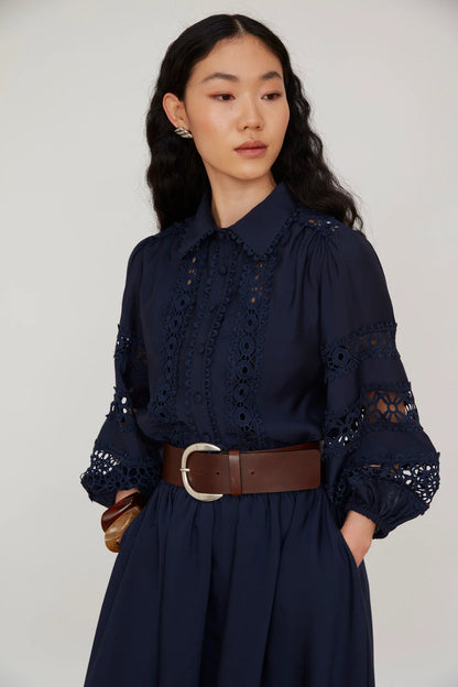 Jovonna Imani Navy Blouse