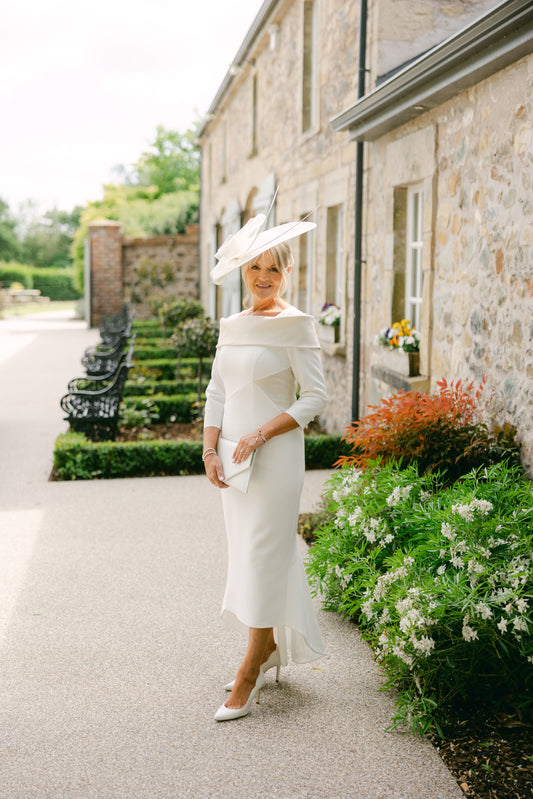 Anoola Ivory D443 Mother of the Bride Dress with Gold Detail