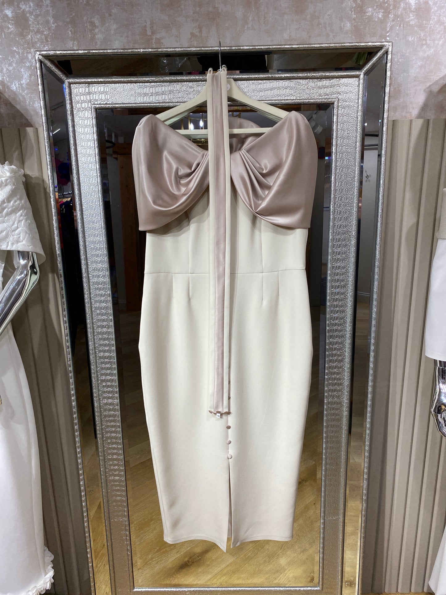 Anoola D442 Buttercream & Sand Satin Dress