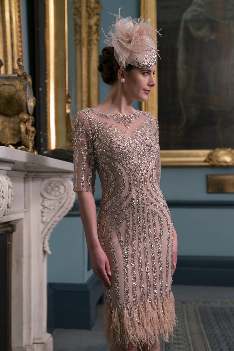 Gill Harvey Nude Beaded Dress