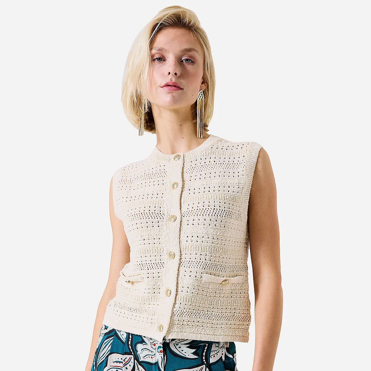 Garcia G50250 Cream Knit Vest