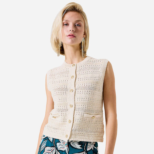 Garcia G50250 Cream Knit Vest