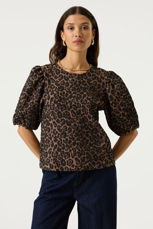 Garcia U260037 Leopard Print Top