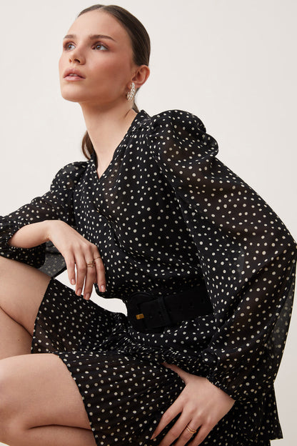 Suncoo Caliste Polka Dot Dress