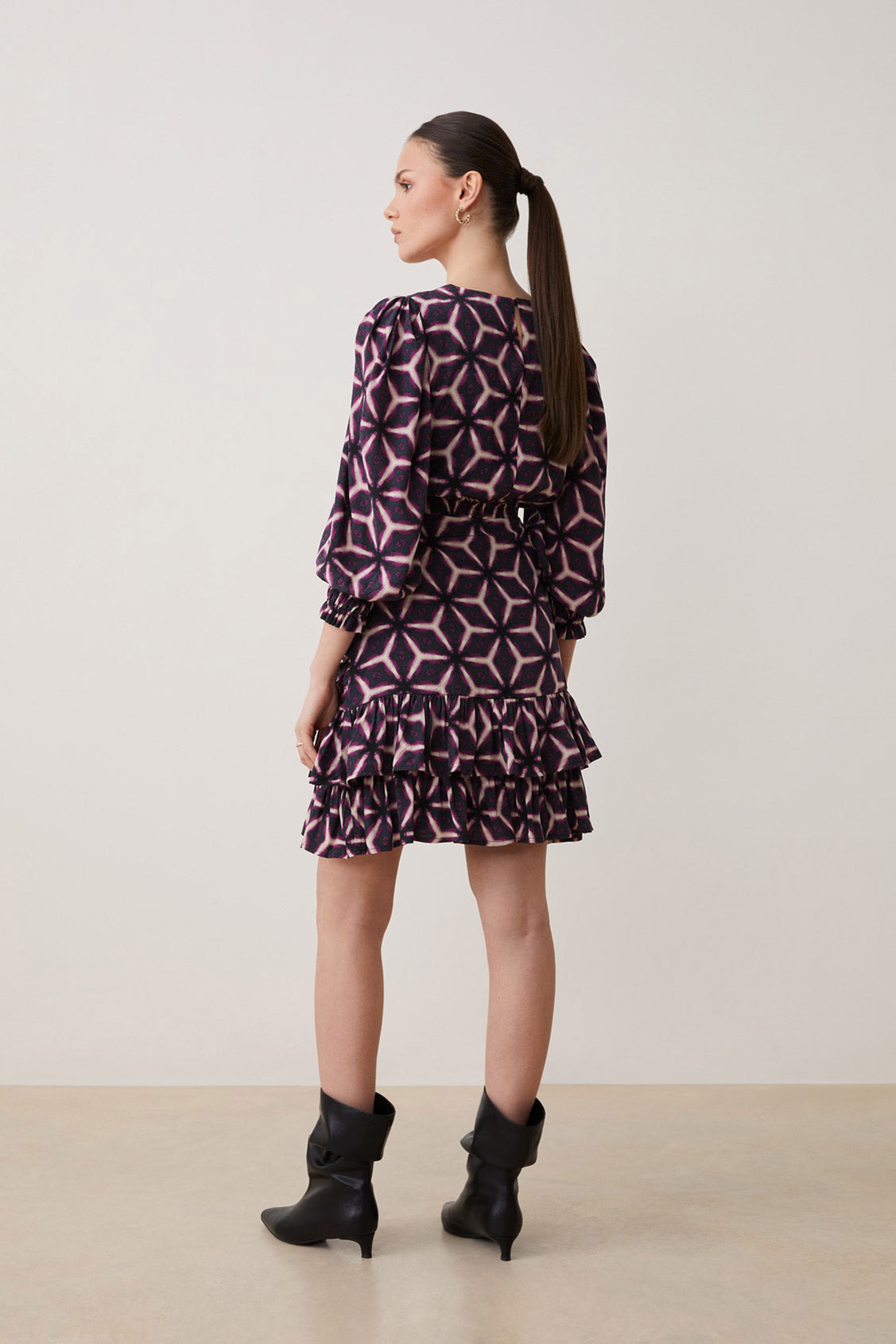 Suncoo Chama Violet & Cream Dress