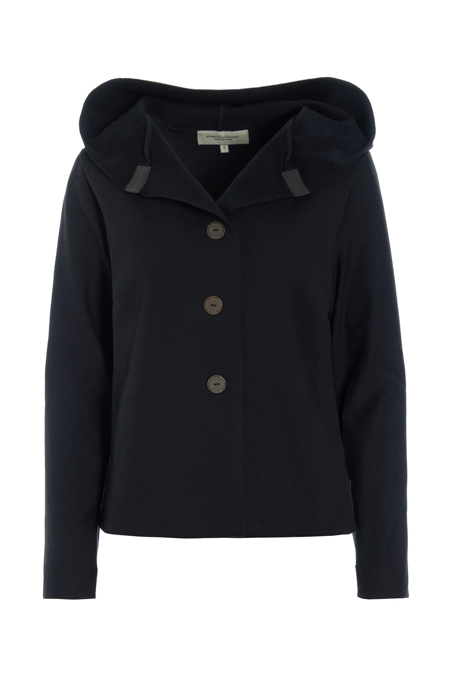 Henriette Steffensen 71021 Black Hoddie Blouse