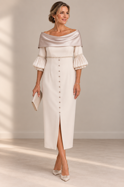 Anoola D481 Vanilla + Sand Dress