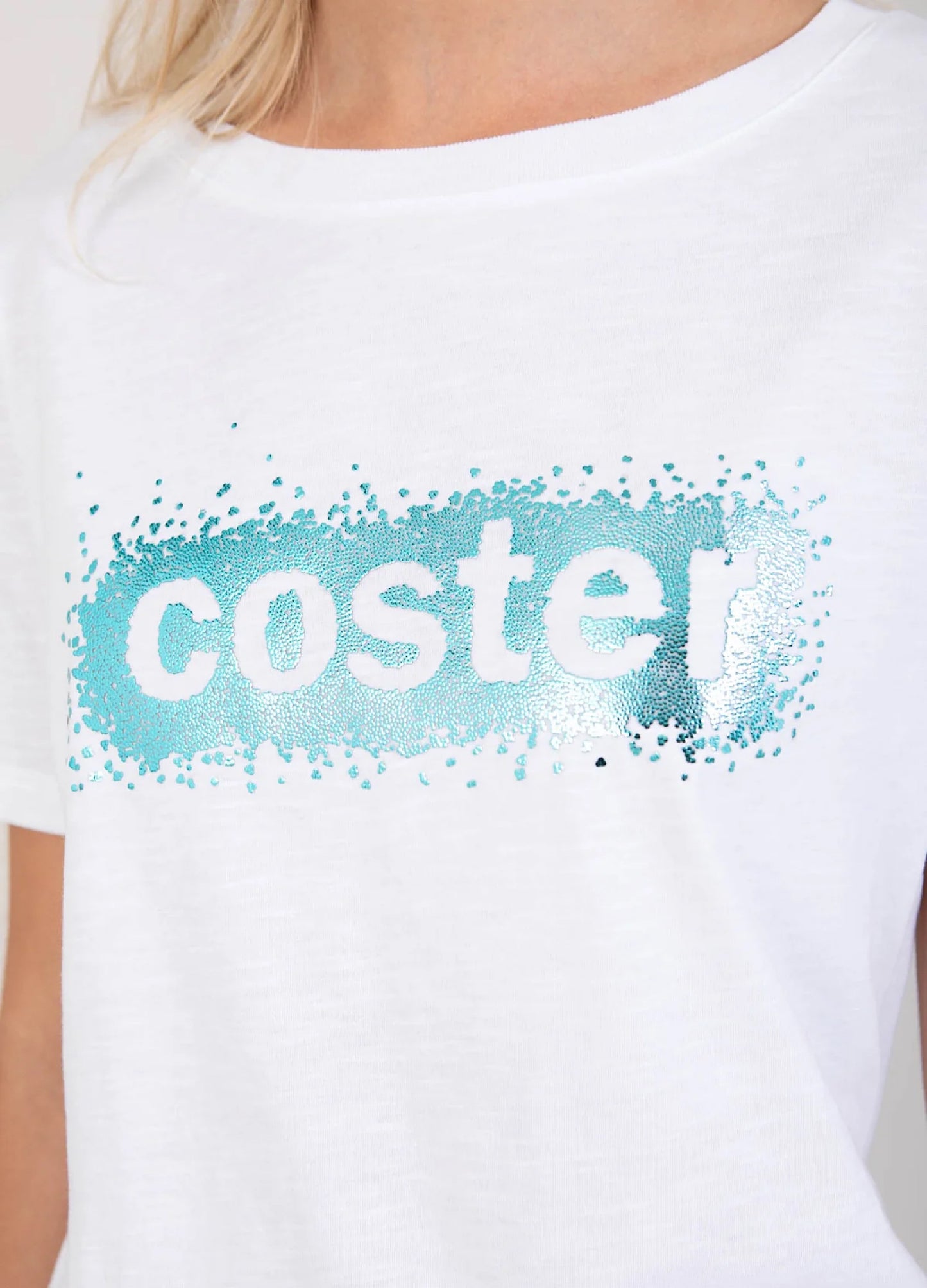 Coster White T-Shirt With Caviar Inverted Logo
