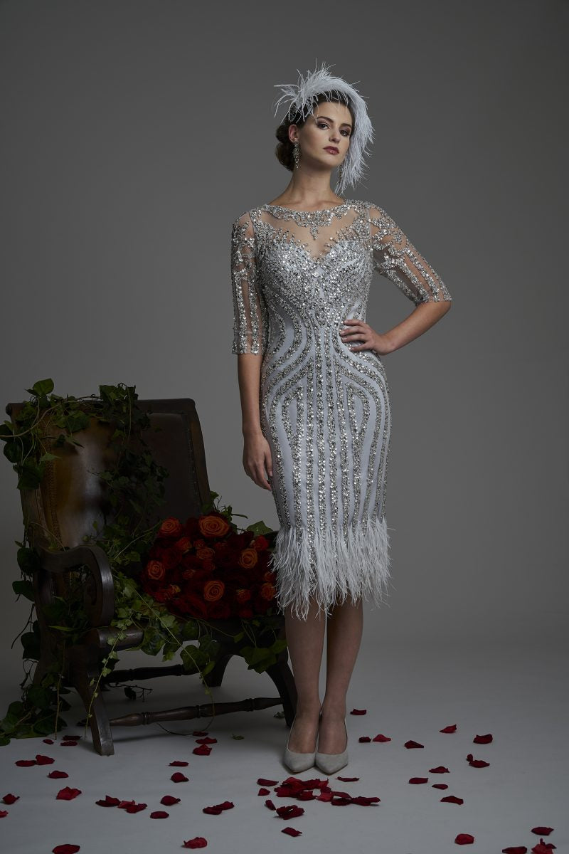 Gill Harvey Silver Feather Dress