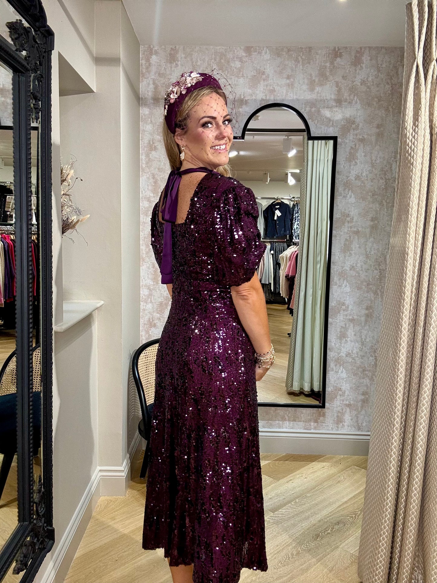 Caroline Kilkenny Merry Aubergine Dress