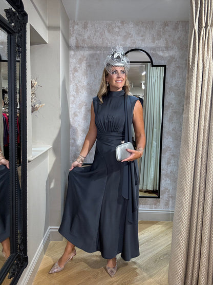 Maisonel Charcoal Satin Dress