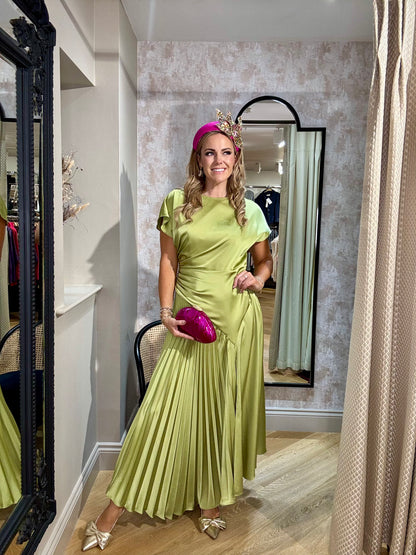 Maisonel Pistachio Satin Dress - ME3019
