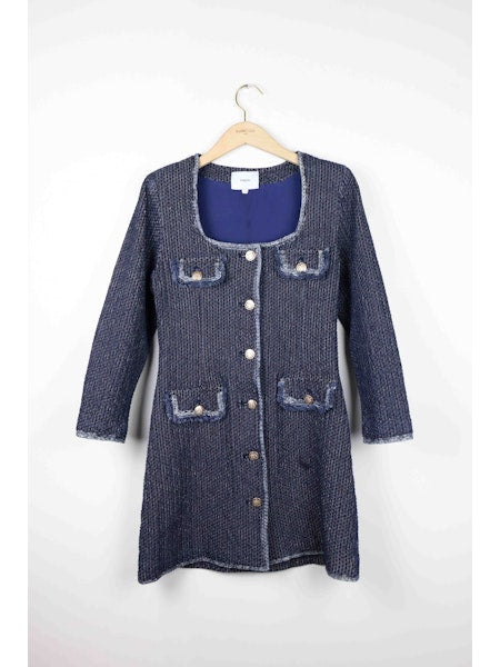 Suncoo Denim Dress Gold Button Front