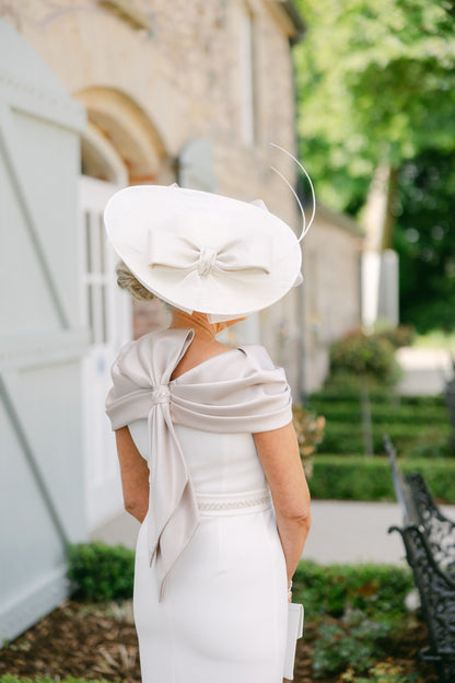 Anoola D438 Ivory & Sand Satin Dress