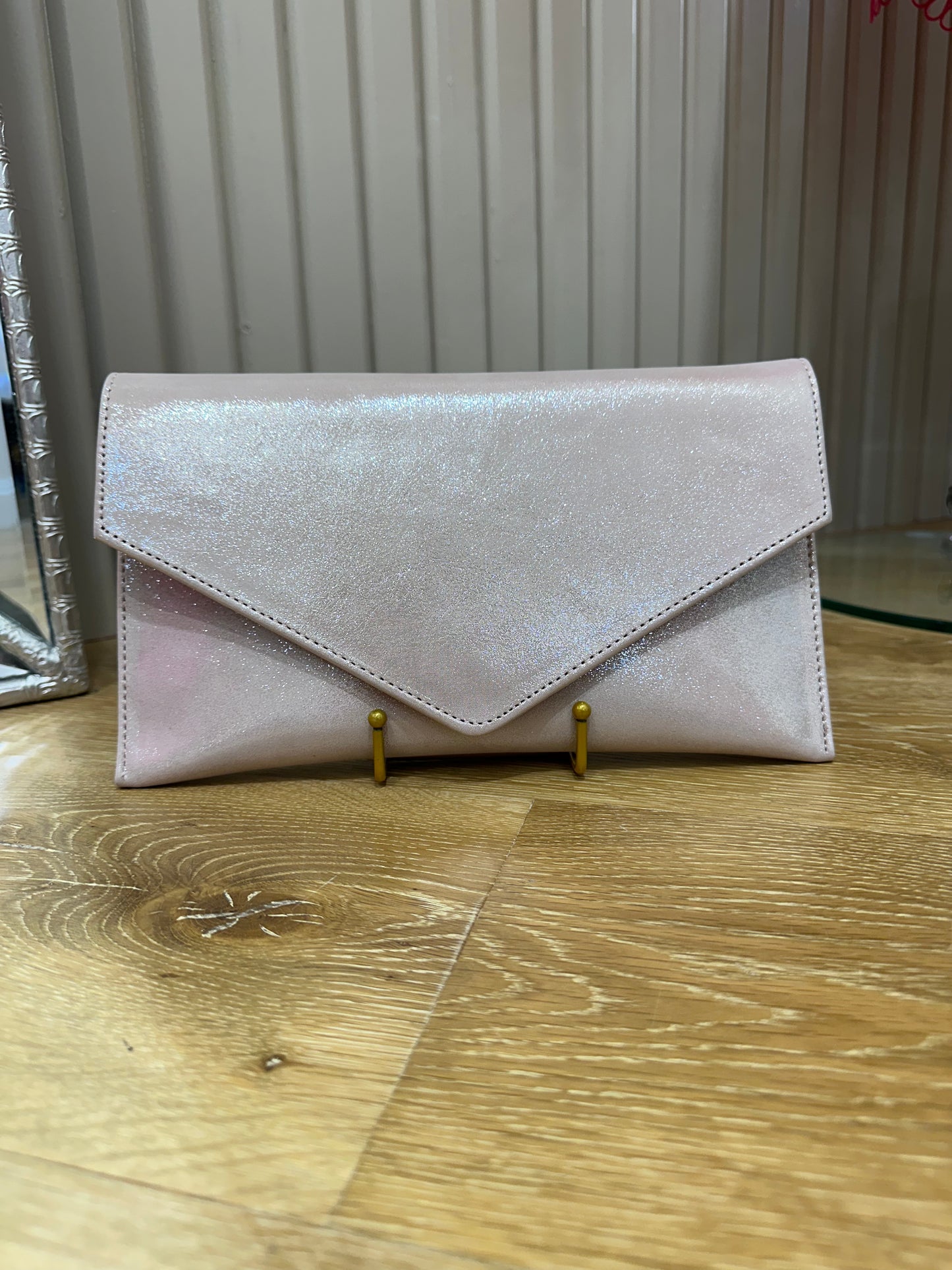 Emis Pink Shimmer Envelope Bag