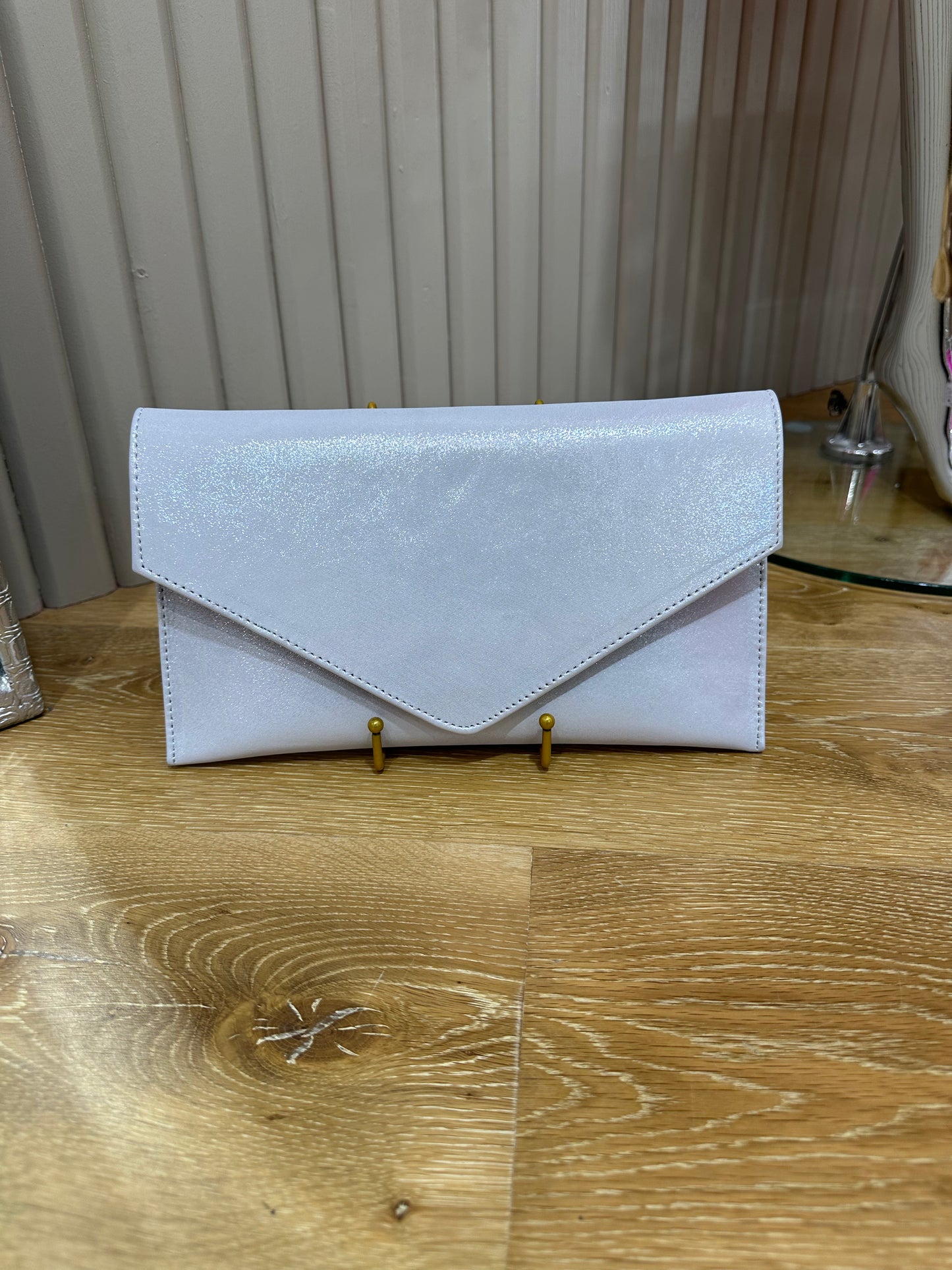 Emis Silver Shimmer Envelope Bag