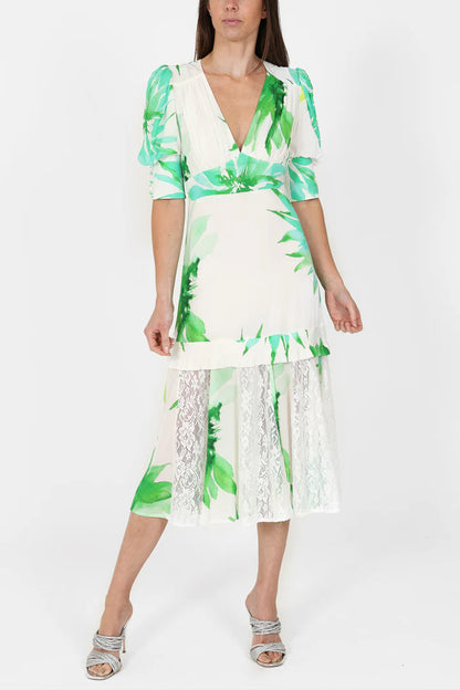 Sirens Orchid Green Flower Dress