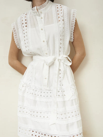 Jovonna Nuage White Lace Dress
