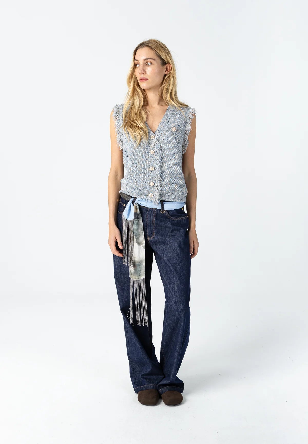 Coster 264-2414 Grey Mix Knit Vest