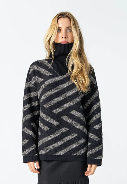 Coster 264 - 2413 Black/Sand Stripe Knit