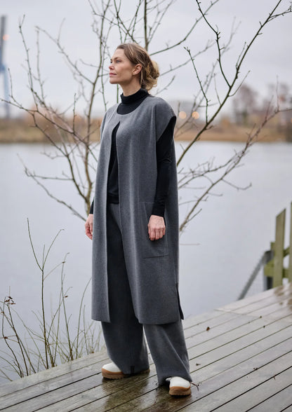 Henriette Steffensen Grey Long Vest