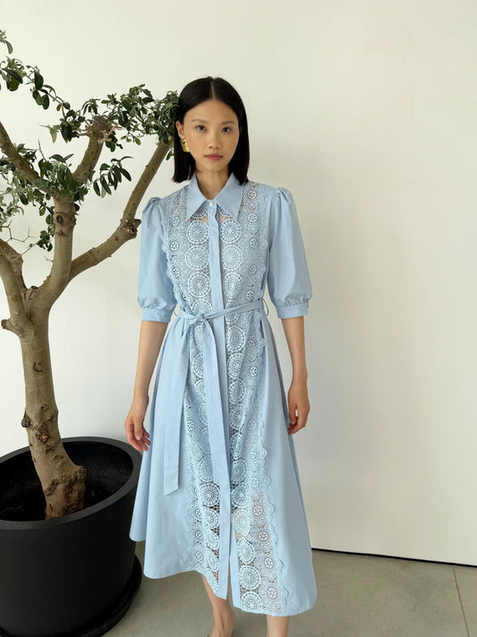 Jovonna Lenka Blue Lace Dress